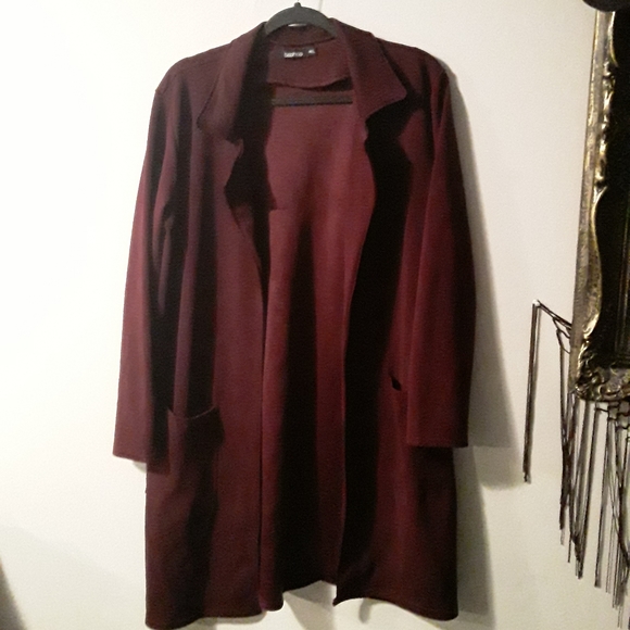 BooHoo Women Long TrenchCoat/Cardigan Type Sweater - Picture 4 of 12